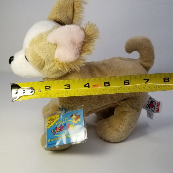 Ganz Chihuahua Plush Puppy Dog 8" Webkinz Beige & White Stuffed Animal Standing - Picture 10 of 10